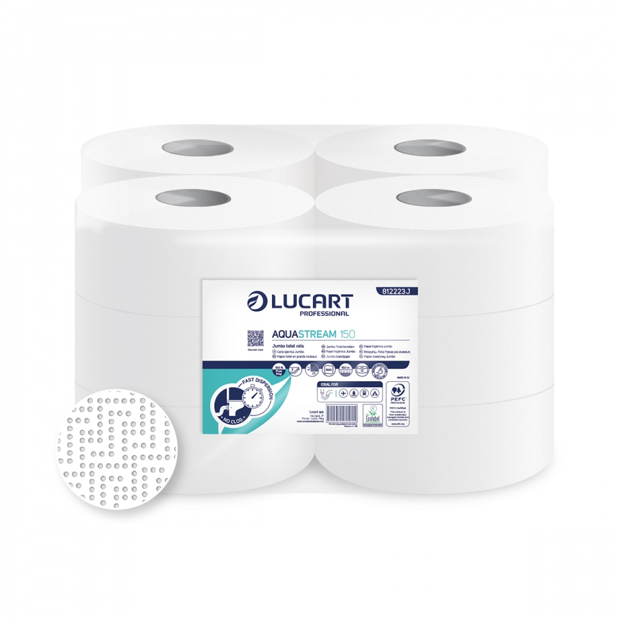 Toaletni papir jumbo rolna Lucart Aquastream